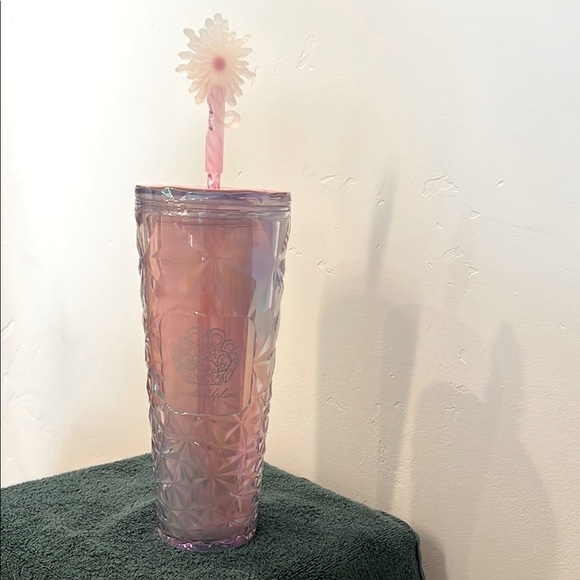 Starbucks Wicked Glinda Pink Iridescent Cup Tumbler with Straw Topper NWT - Picture 3 of 4